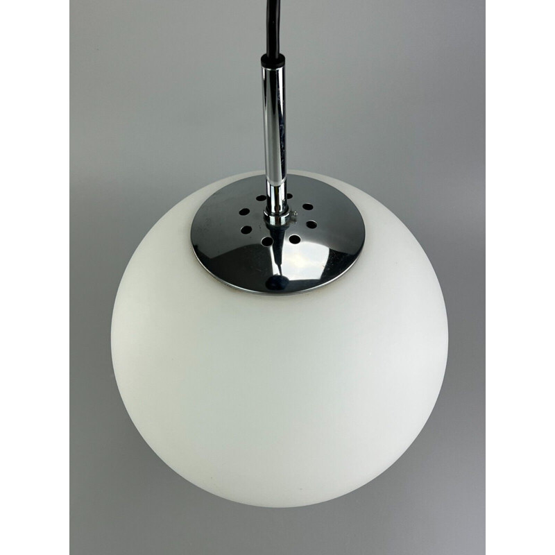 Glashütte Limbur vintage spherical suspension lamp, 1960