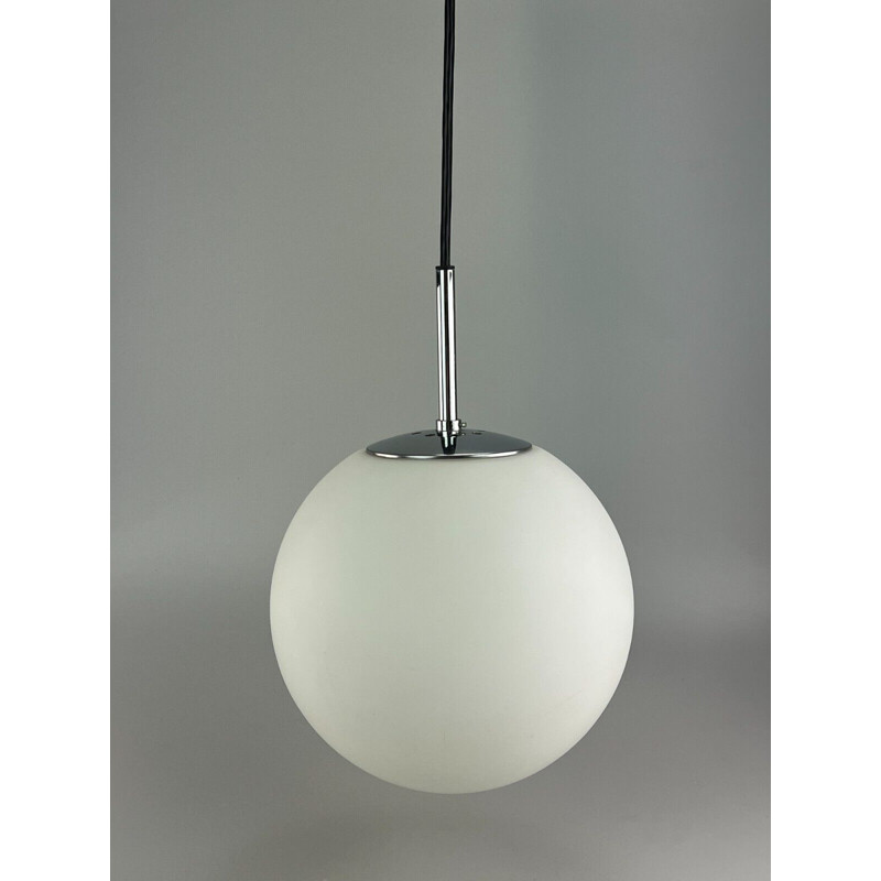 Glashütte Limbur vintage spherical suspension lamp, 1960