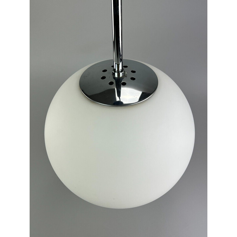 Glashütte Limbur vintage spherical suspension lamp, 1960