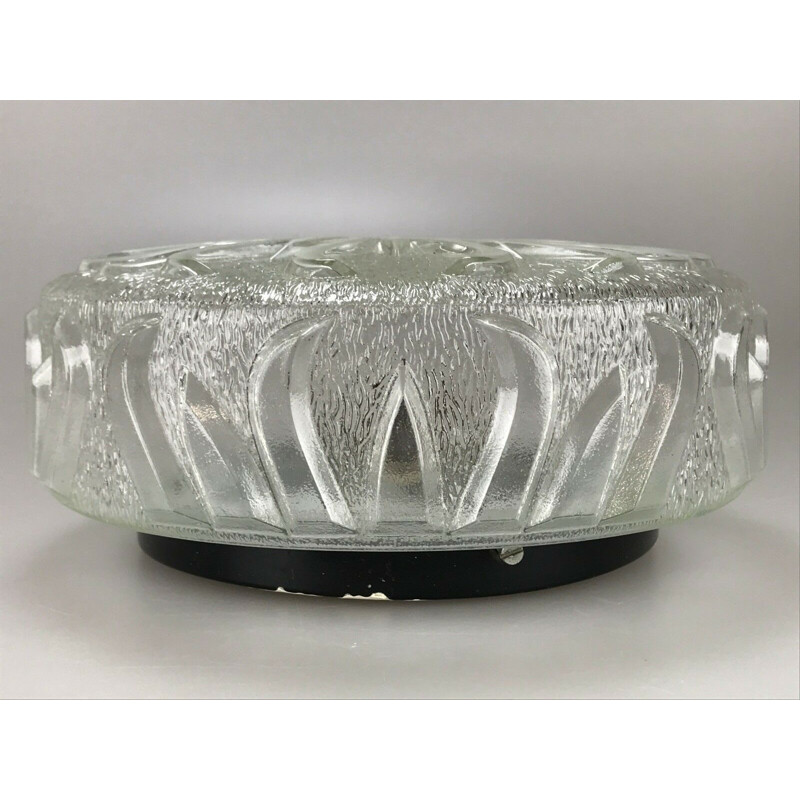 Plafonnier vintage en verre, 1960-1970