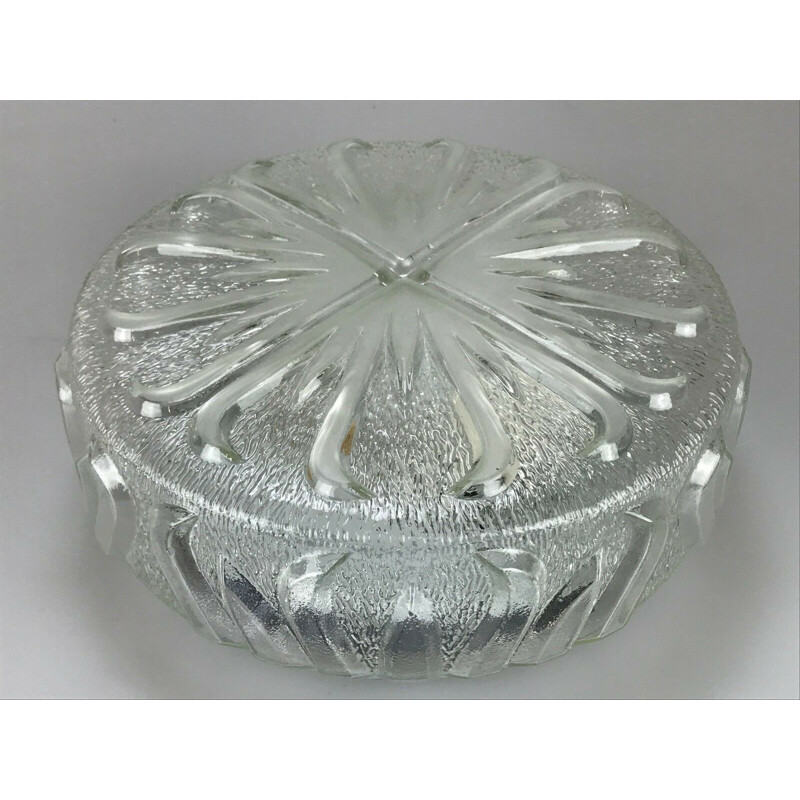 Vintage ceiling lamp in glass, 1960-1970s