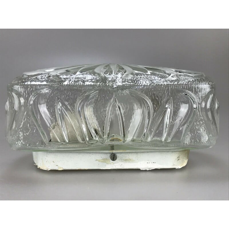 Vintage wall lamp in glass, 1960-1970s