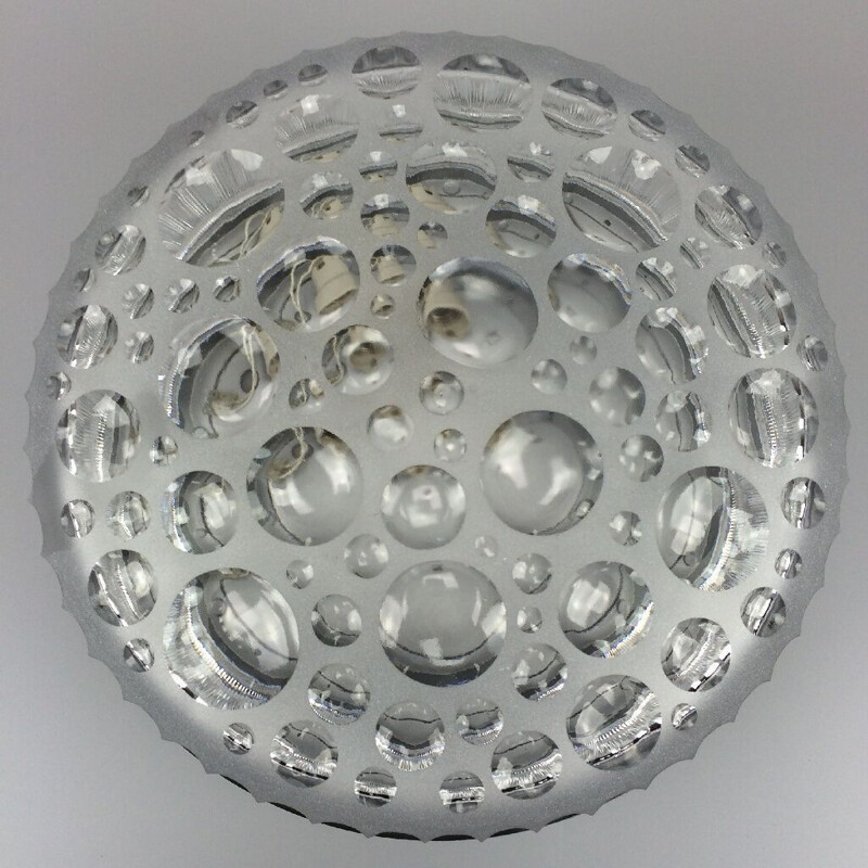 Vintage ceiling lamp in glass, 1960-1970s