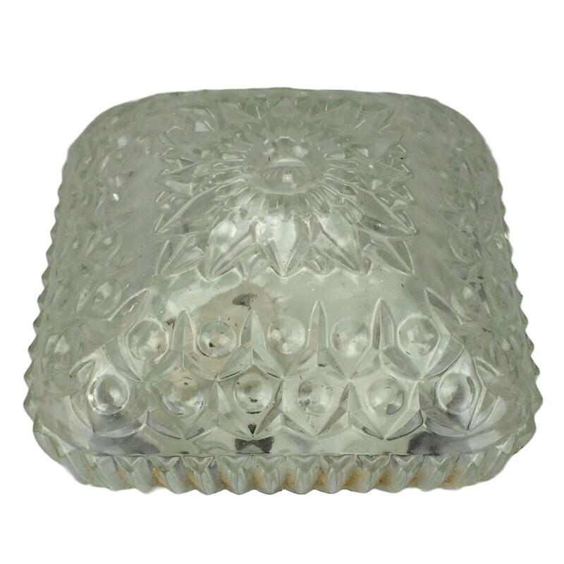 Vintage ceiling lamp in glass, 1960-1970s