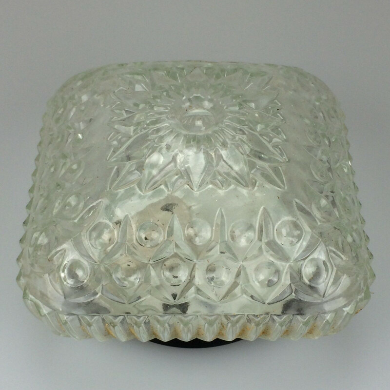 Lámpara de techo de cristal vintage, 1960-1970