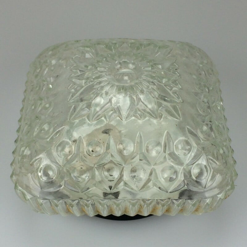 Vintage ceiling lamp in glass, 1960-1970s