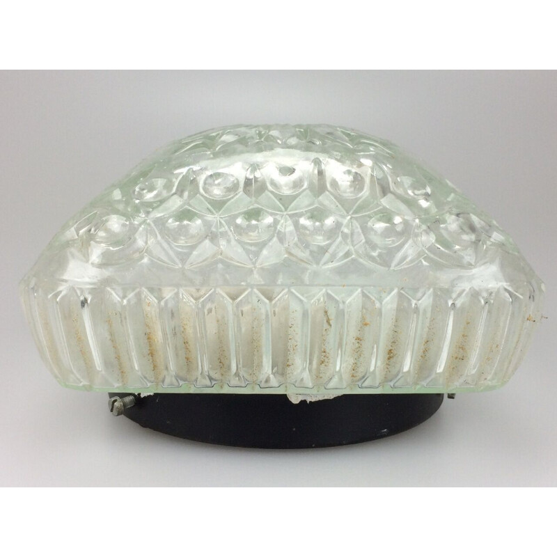 Vintage ceiling lamp in glass, 1960-1970s