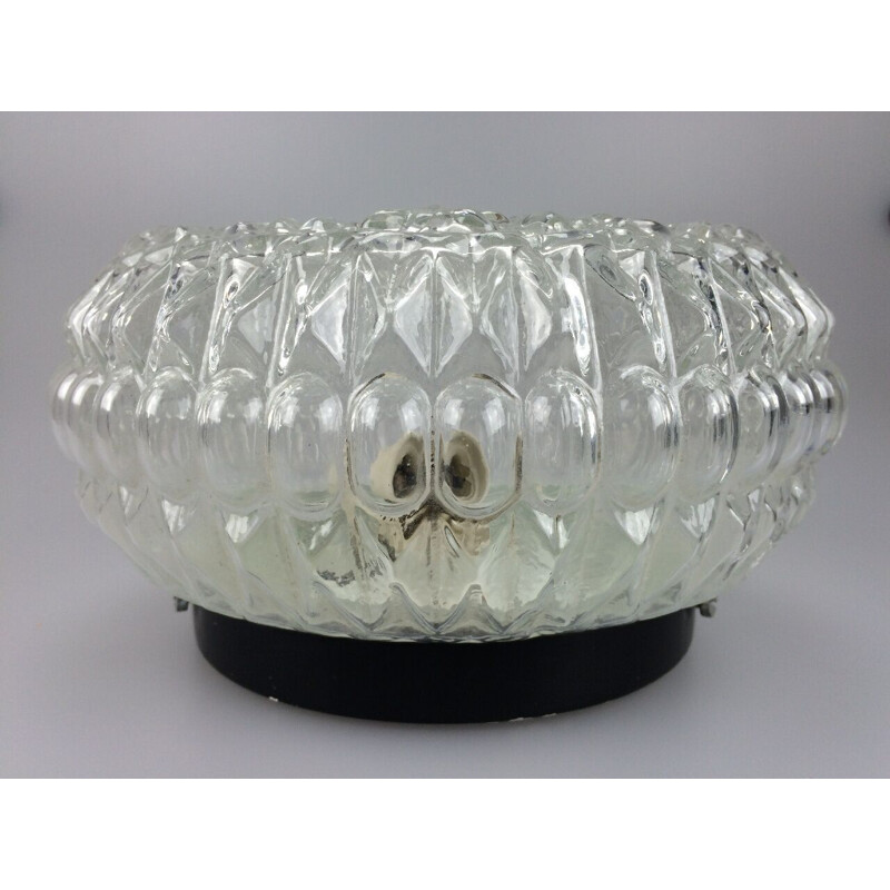 Vintage ceiling lamp in glass, 1960-1970s