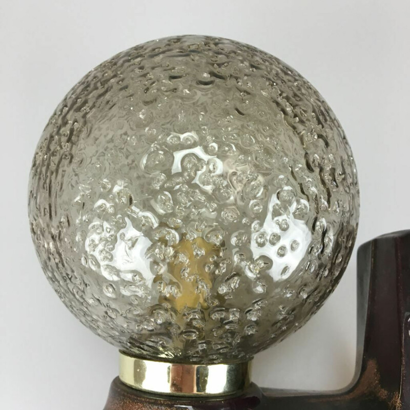 Aplique vintage de cerámica y cristal, 1960