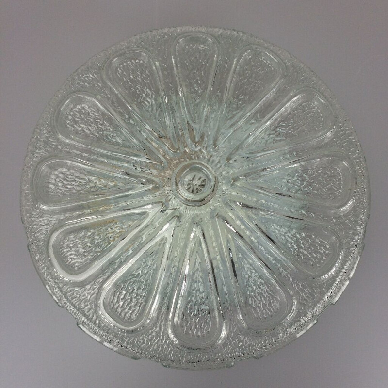 Vintage ceiling lamp in glass, 1960-1970s