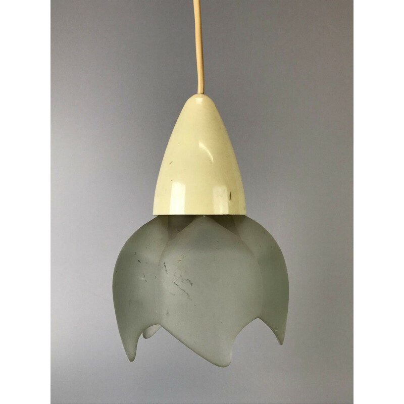 Lámpara de suspensión de cristal vintage de Erco, 1960-1970