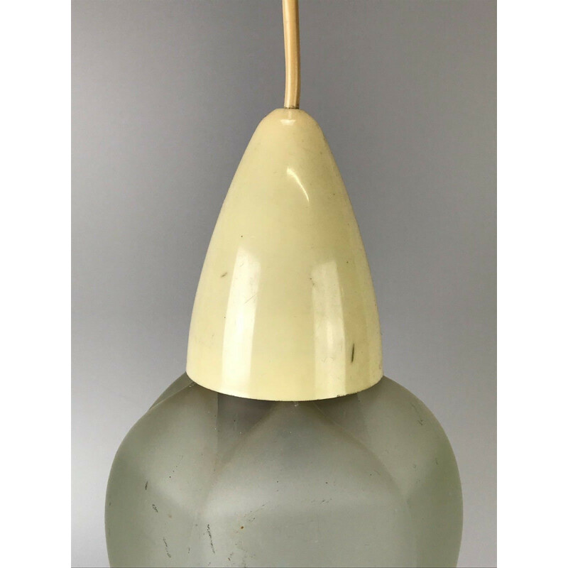 Vintage pendant lamp in glass by Erco, 1960-1970s