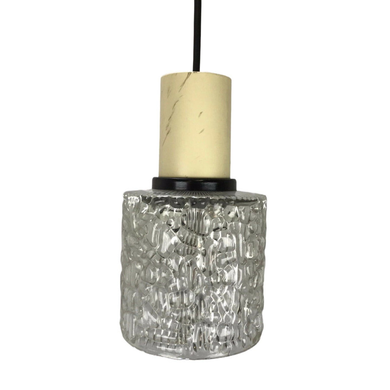 Vintage pendant lamp in glass, 1960-1970s