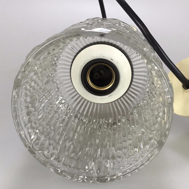 Vintage pendant lamp in glass, 1960-1970s