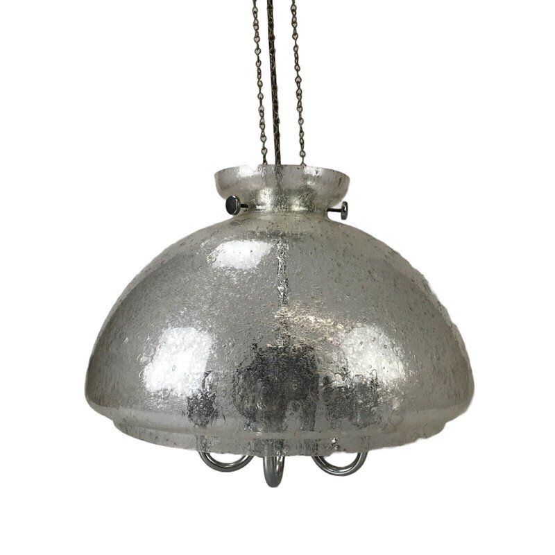 Vintage pendant lamp in glass by Doria, 1960-1970s