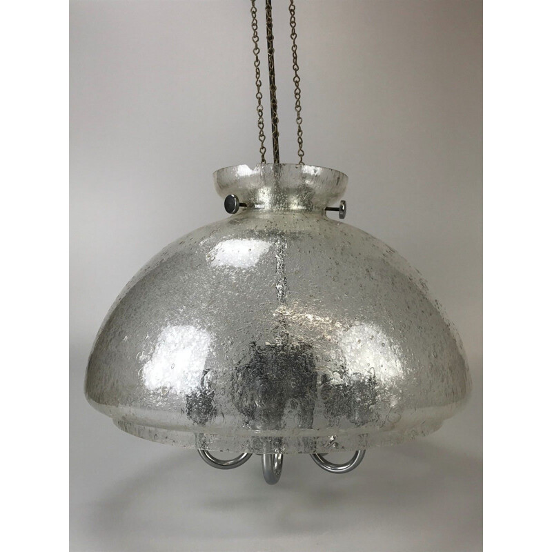 Vintage pendant lamp in glass by Doria, 1960-1970s