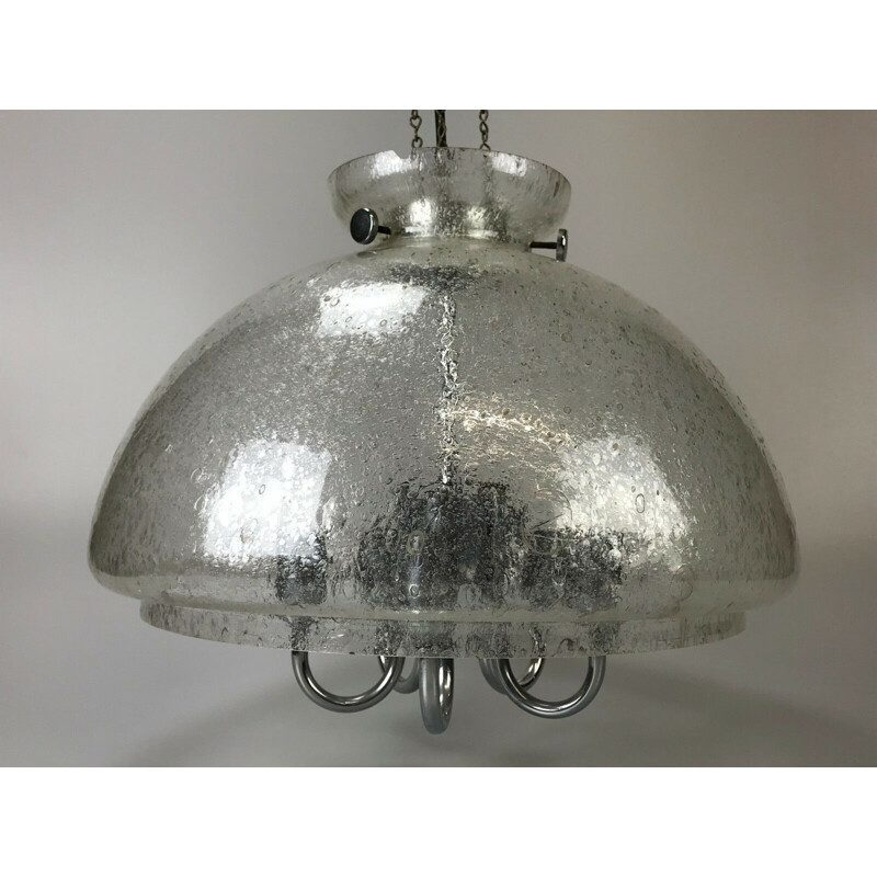 Vintage-Hängeleuchte aus Glas von Doria, 1960-1970