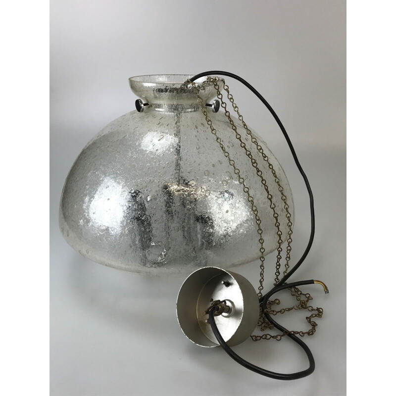 Vintage pendant lamp in glass by Doria, 1960-1970s