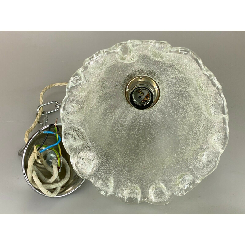 Suspensión de bolas de cristal y cromo vintage, 1960-1970