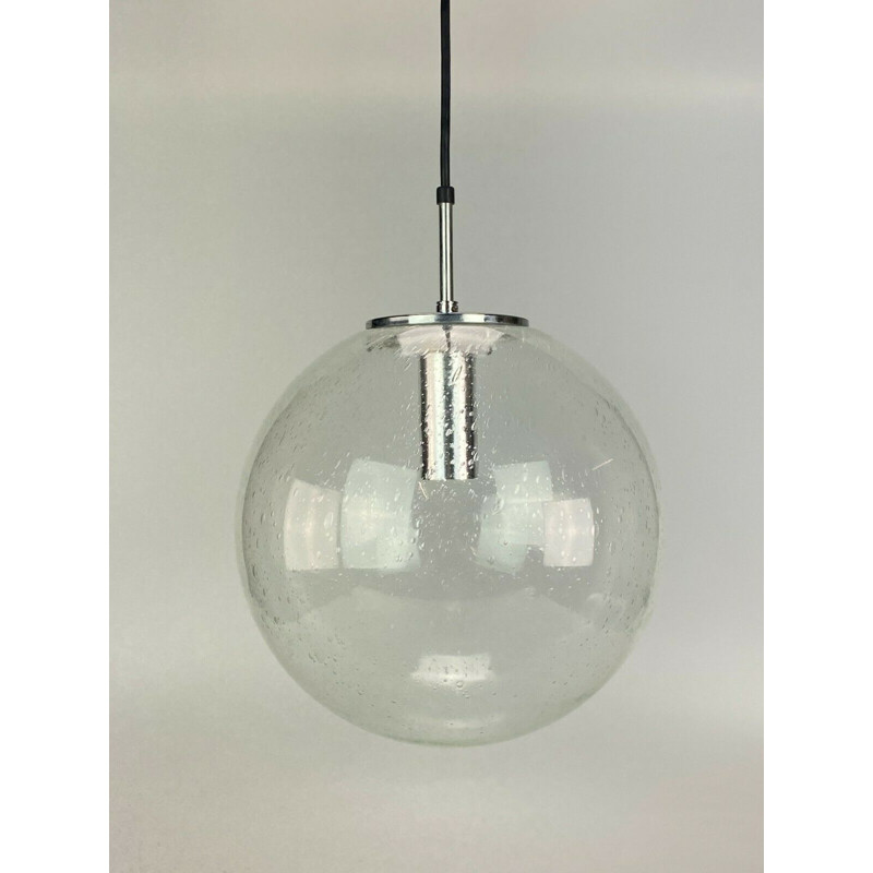 Vintage spherical suspension lamp by Glashütte Limburg, 1960