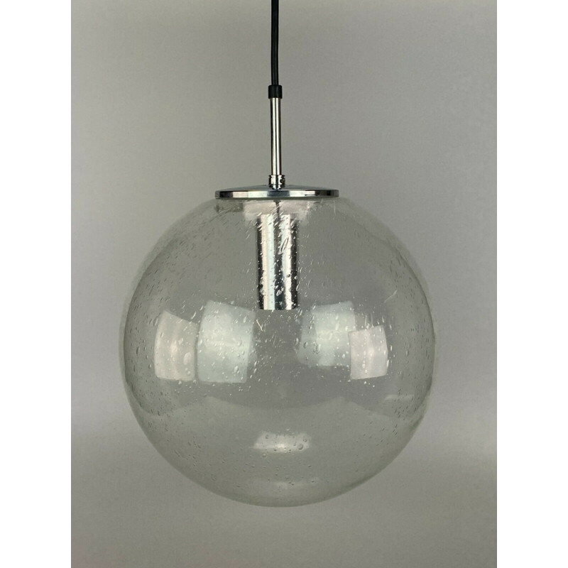 Lampada a sospensione sferica vintage di Glashütte Limburg, 1960