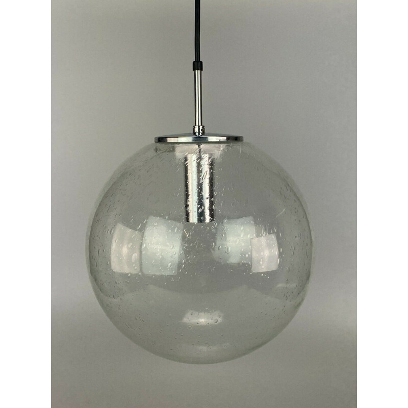 Vintage spherical suspension lamp by Glashütte Limburg, 1960