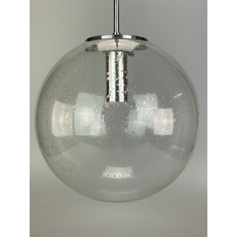 Vintage spherical suspension lamp by Glashütte Limburg, 1960