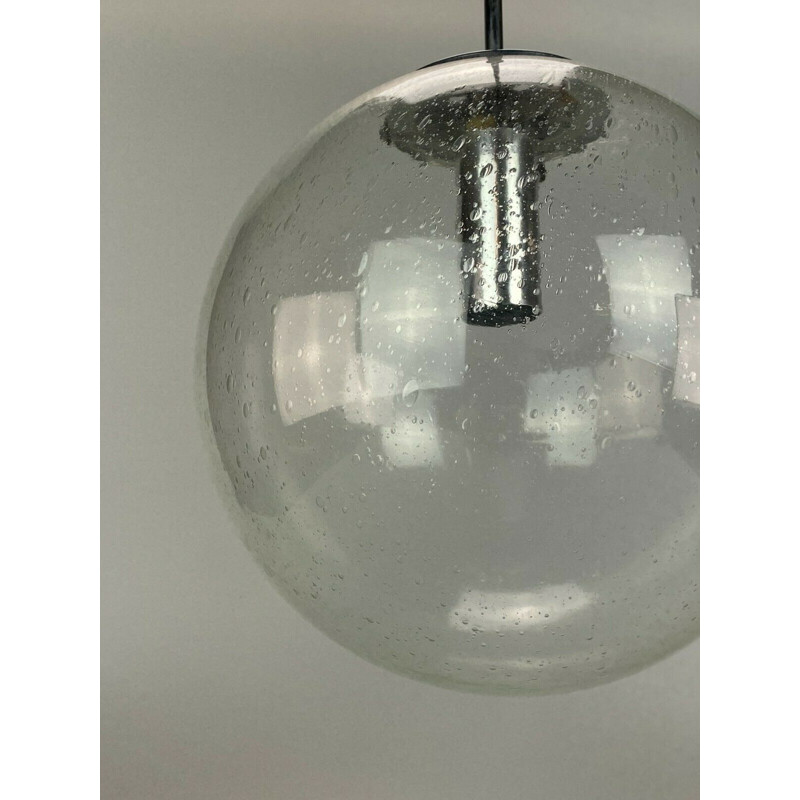 Vintage spherical suspension lamp by Glashütte Limburg, 1960