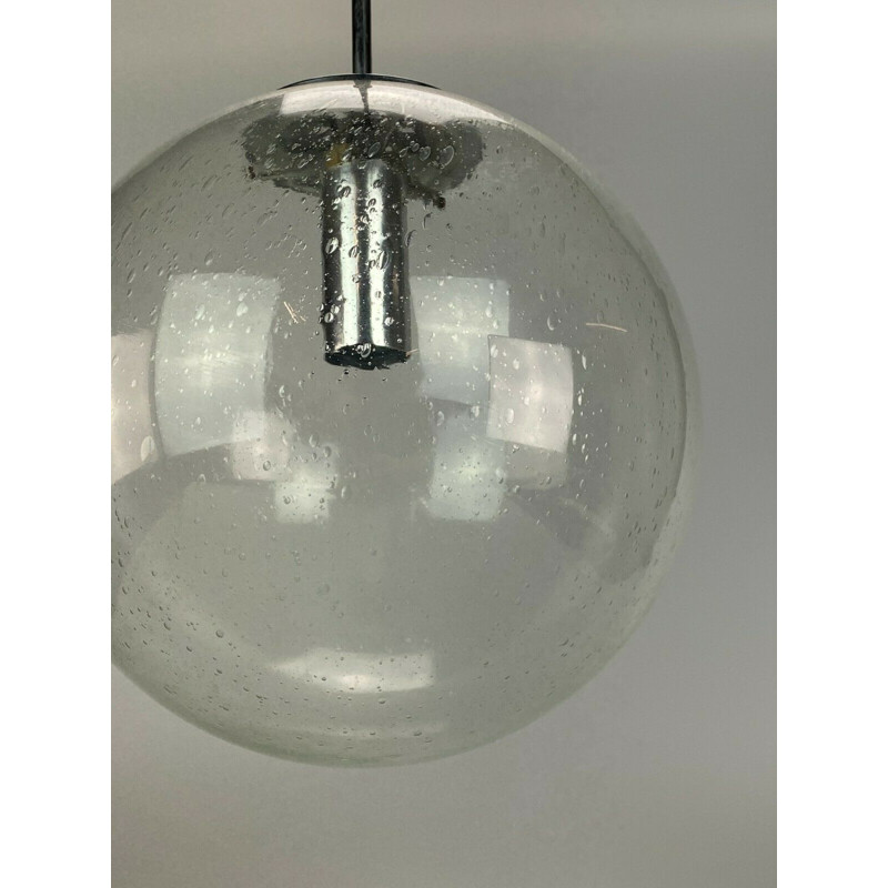 Vintage spherical suspension lamp by Glashütte Limburg, 1960