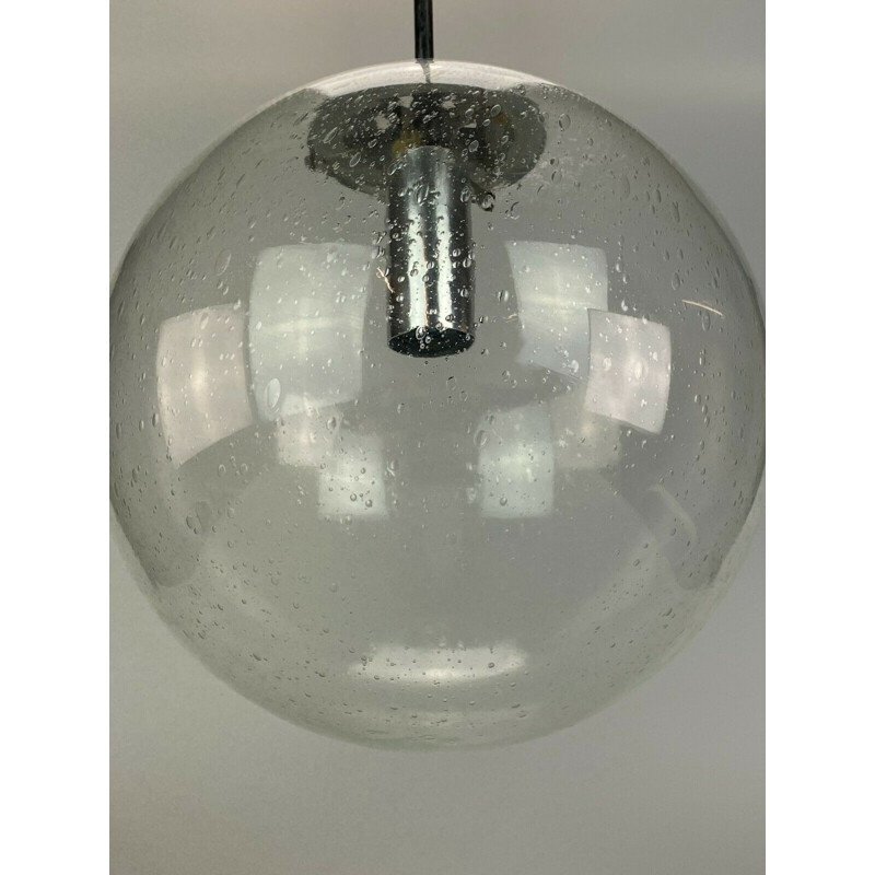 Vintage spherical suspension lamp by Glashütte Limburg, 1960