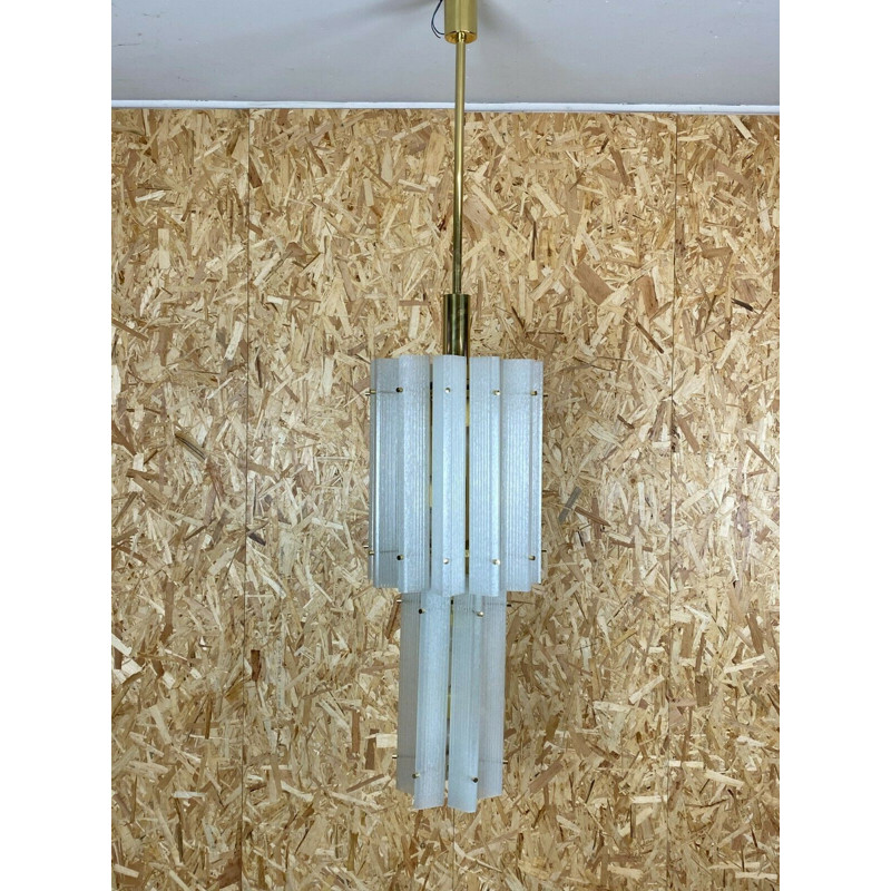 Vintage Murano ice glass chandelier by Limburg, 1960-1970s