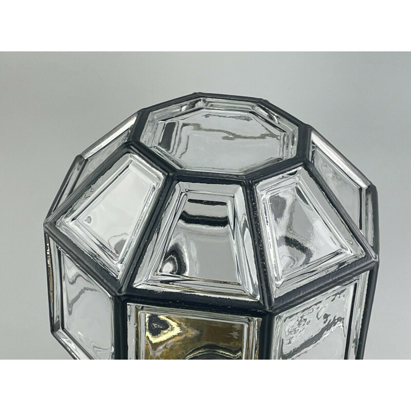 Vintage glass ceiling light from Glashütte Limburg, 1960