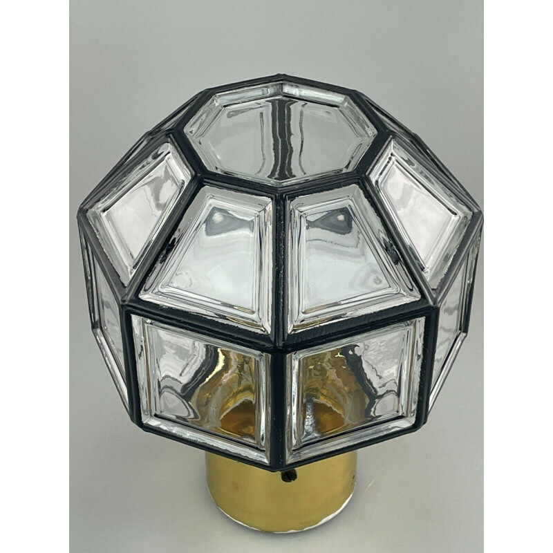 Vintage glass ceiling light from Glashütte Limburg, 1960