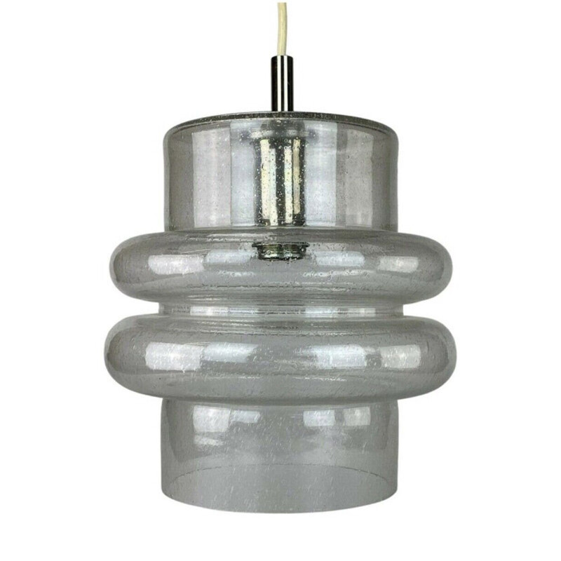 Vintage glass pendant lamp by Temde, 1960-1970s