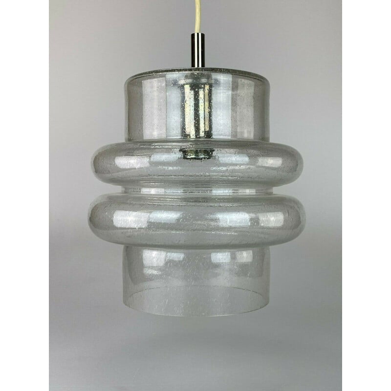 Vintage glass pendant lamp by Temde, 1960-1970s