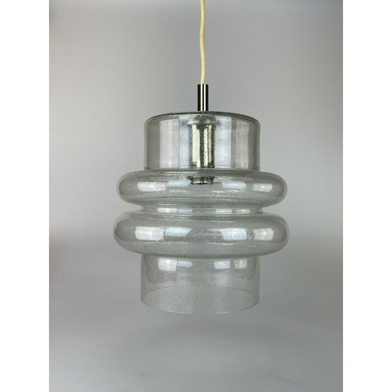 Vintage glass pendant lamp by Temde, 1960-1970s