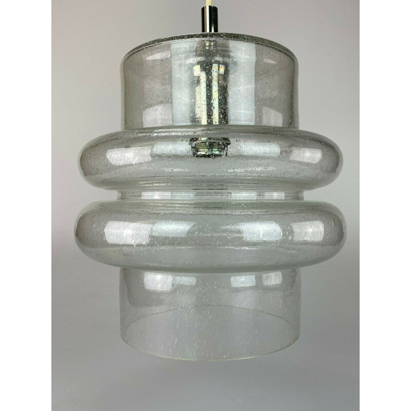 Vintage glass pendant lamp by Temde, 1960-1970s