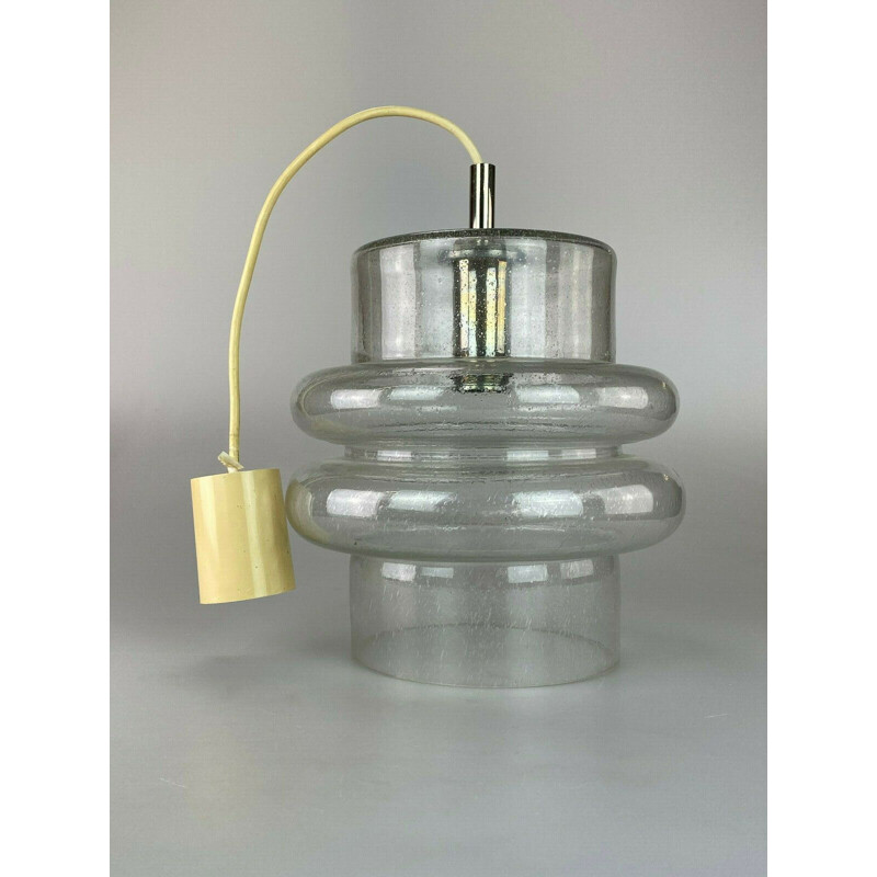 Vintage glass pendant lamp by Temde, 1960-1970s