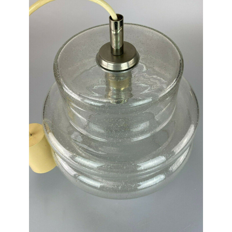 Vintage glass pendant lamp by Temde, 1960-1970s