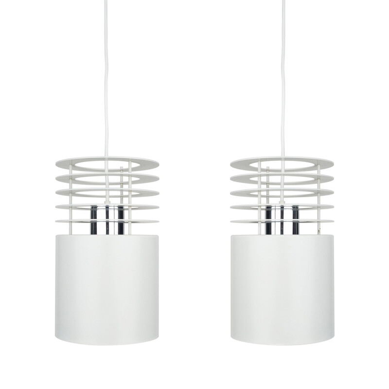 Pair of vintage Hydra 1 pendant lamps by Jo Hammerborg for Fog og Morup, 1973