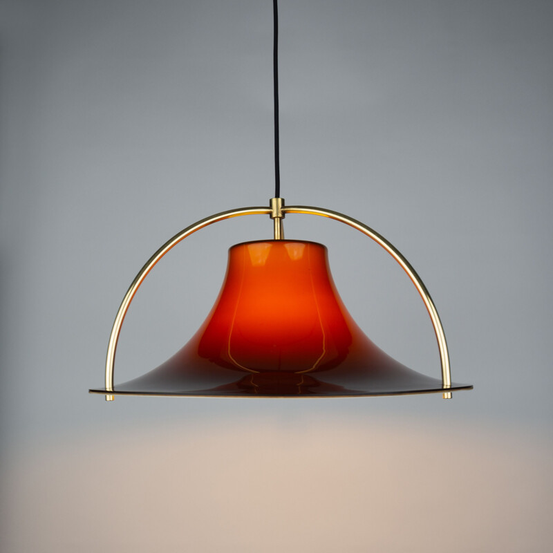 Danish vintage pendant lamp Single by Jo Hammerborg for Fog og Morup, 1977