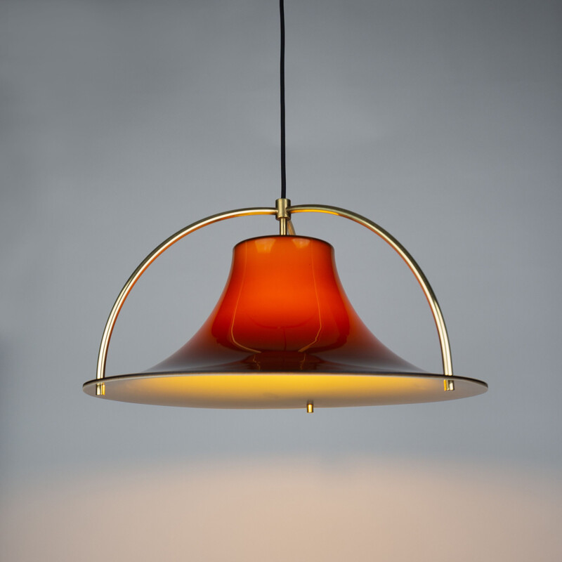 Danish vintage pendant lamp Single by Jo Hammerborg for Fog og Morup, 1977