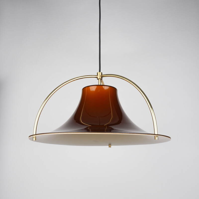 Danish vintage pendant lamp Single by Jo Hammerborg for Fog og Morup, 1977