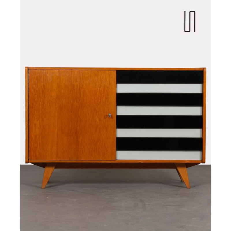 Vintage chest of drawers model U458 in oakwood by Jiri Jiroutek for Interier Praha, Czech Republic 1960