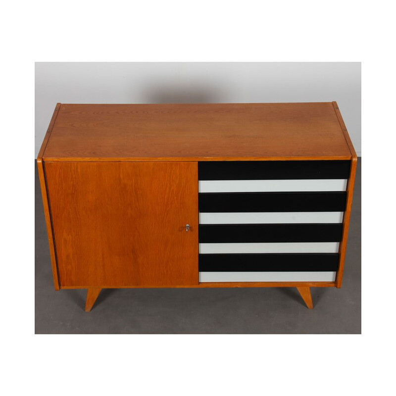 Vintage chest of drawers model U458 in oakwood by Jiri Jiroutek for Interier Praha, Czech Republic 1960