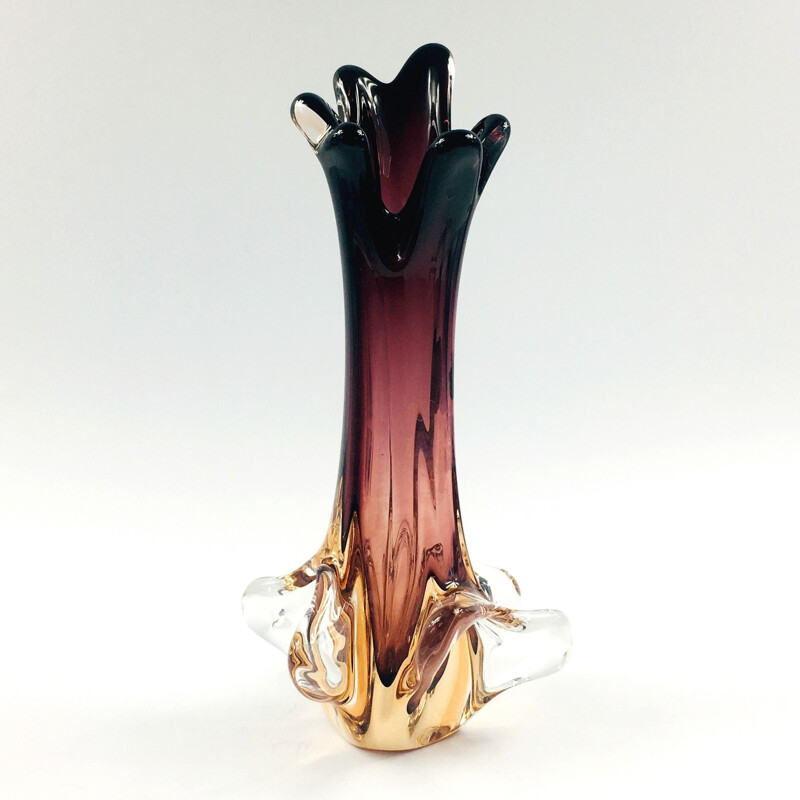 Mid-century Murano glass vase by Fratelli Toso, Italy 1950s