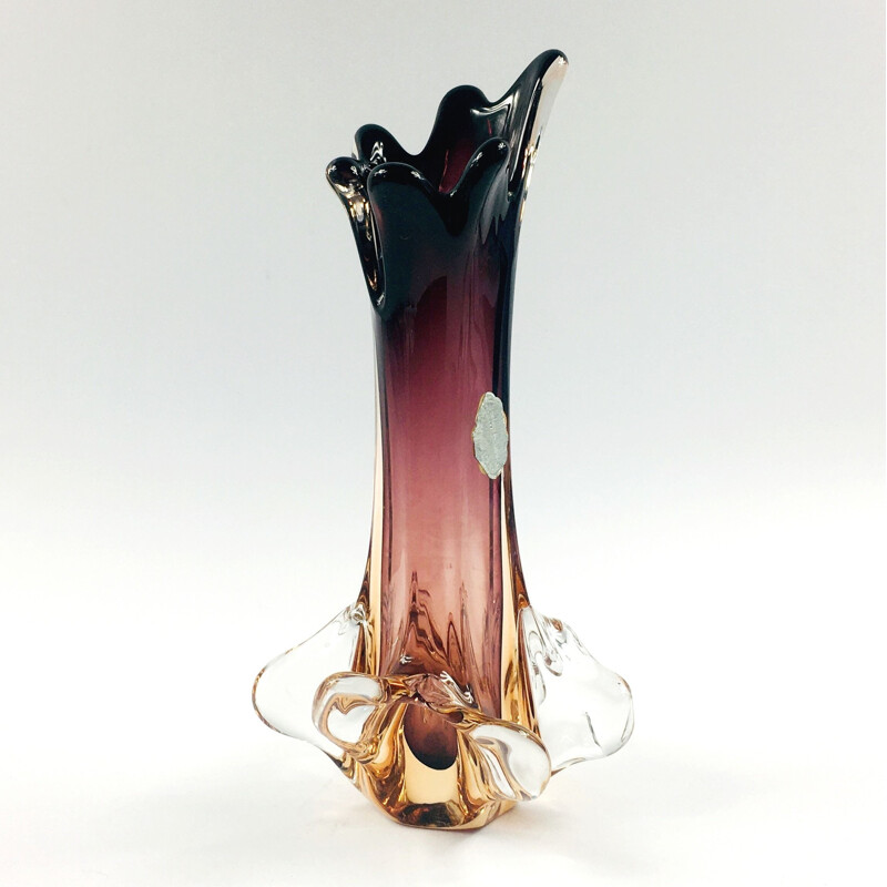Mid-century Murano glass vase by Fratelli Toso, Italy 1950s