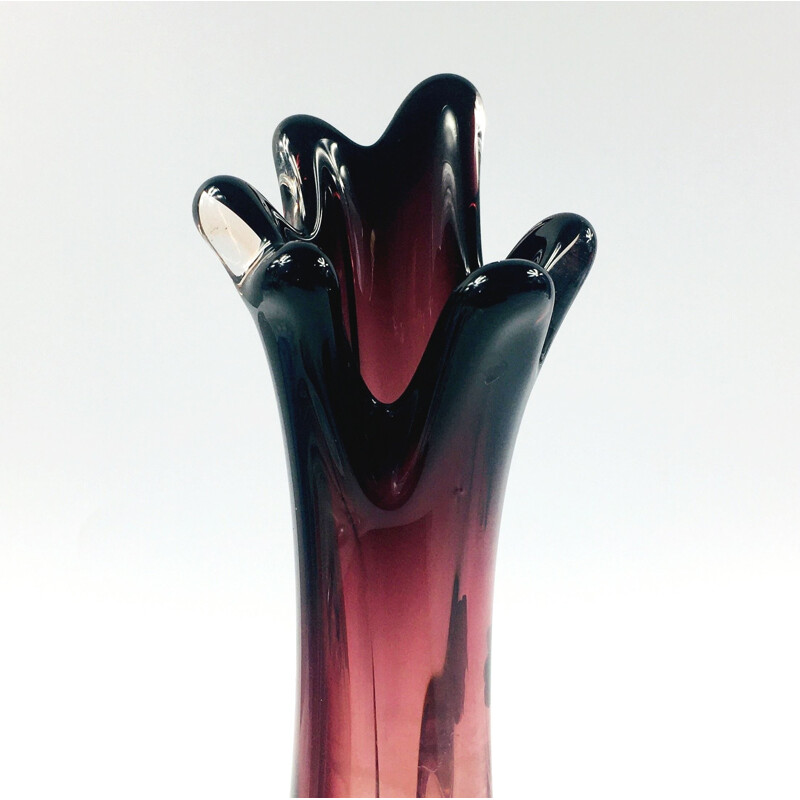 Mid-century Murano glass vase by Fratelli Toso, Italy 1950s