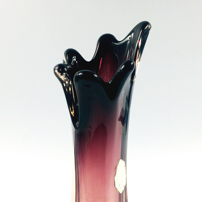 Mid-century Murano glass vase by Fratelli Toso, Italy 1950s