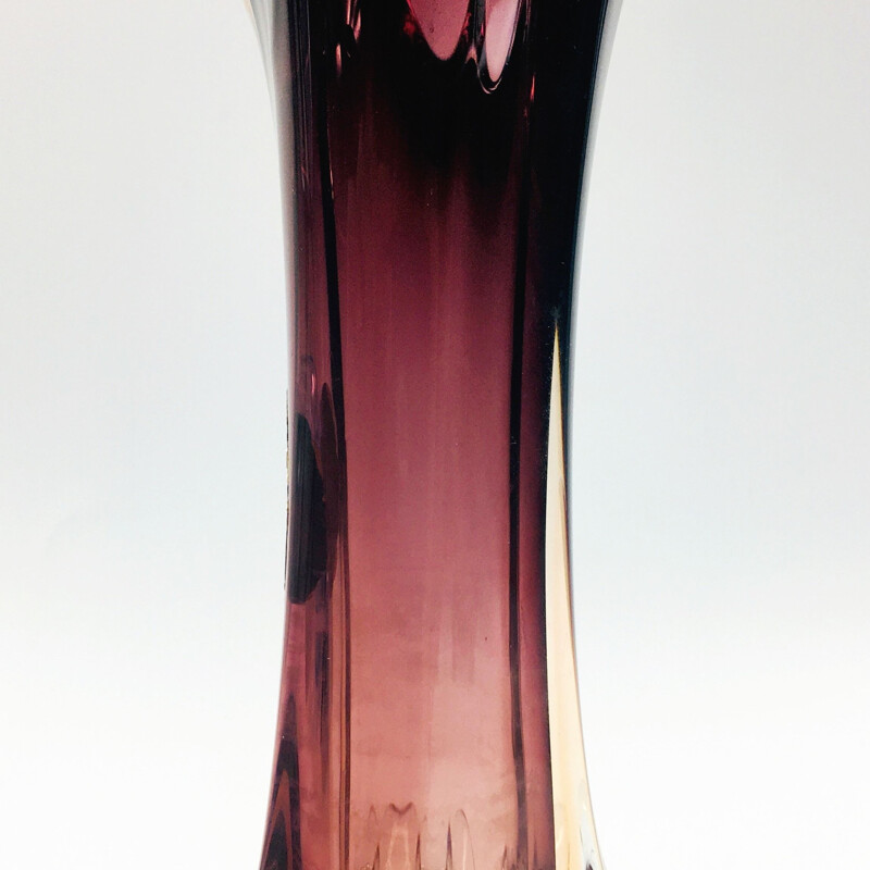 Vase vintage en verre de Murano par Fratelli Toso, Italie 1950